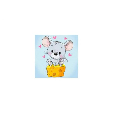 Diamond painting muis en kaas Wizardi WD2534