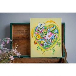 Schilderen op nummer bloemenhartje LanArte PN-0195427