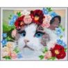 Schilderen op nummer pakket Ragdoll met bloemenkrans LanArte PN-0194386