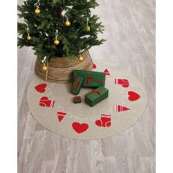 Borduurpakket kerstboomkleed sok-hart PERMIN 45-3220