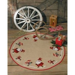 Borduurpakket kerstboomkleed schaatsen PERMIN 45-9238