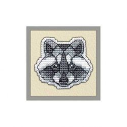 Borduurpakket Badge Raccoon Oven 1094
