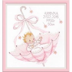 Borduurpakket geboortetegel A Little Gift Annie Oven 965