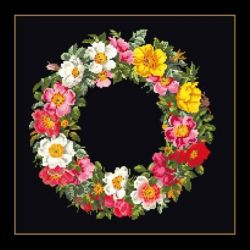 Borduurpakket Krans met rozen Thea Gouverneur 2073.05