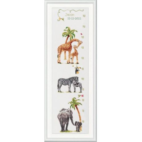 Borduurpakket Growth Chart Safari Aida Dutch Stitch Brothers 002A