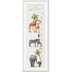 Borduurpakket Growth Chart Safari Linen Dutch Stitch Brothers 002L