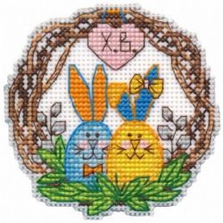 Borduurpakket Magnet. Bunnies Oven S1462