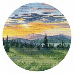 Borduurpakket Sunset in the mountains Oven S1536