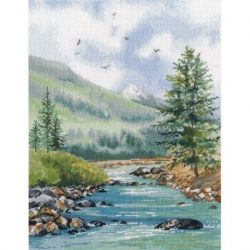Borduurpakket Mountain river Oven S1548