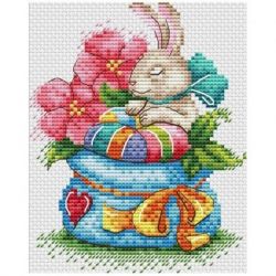 Borduurpakket Bunny in flowers MP-Studia SM-648