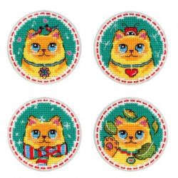 Borduurpakket Cats-Badges-Magnets MP-Studia ST-977