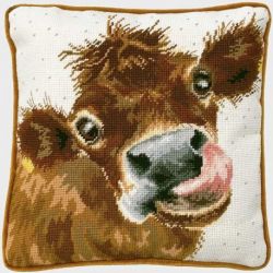 Petit Point kussen borduurpakket Hannah Dale-Moo Tapestry Bothy Threads-thd48