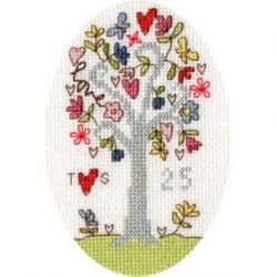 Kaartborduurpakket Kim Anderson-Silver Celebration Bothy Threads-xgc03