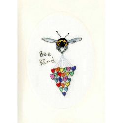 Borduurpakket wenskaart Eleanor Teasdale-Bee Kind-Bothy Threads-xgc27