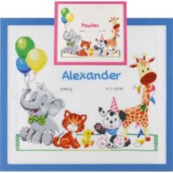 Borduurpakket Geboortetegel Paulien-Alexander PAKO 226.310