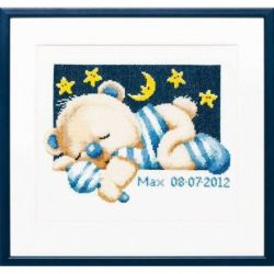 Borduurpakket Geboortetegel slapende beer PAKO 238.616