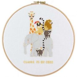 Borduurpakket geboortetegel toren van dieren PAKO 212.365
