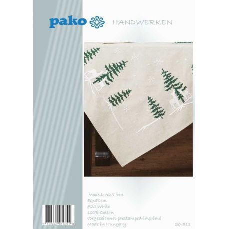 Borduurpakket voorbedrukt Dekservet kerstbomen en herten PAKO 325.311
