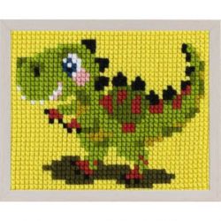 Borduurpakket voorbedrukt T-rex PAKO 027.062