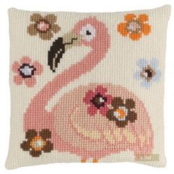 Borduurpakket wandhanger-kussen flamingo PAKO 017.600