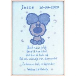 Borduurpakket Woezel geboortetegel PAKO 271.042