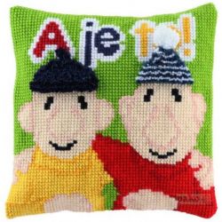 Kruissteek en Smyrna-Knoopkussenpakket buurman en buurman PAKO 012.040