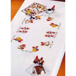 Borduurpakket Tafellaken dansende kabouters Eva Rosenstand 12-472