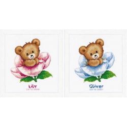 Borduurpakket Geboortetegel oliver of Lily 2002-70042 Vervaco PN-0011825