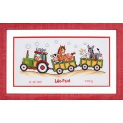 Borduurpakket Geboortetegel tractor oliver 2002-70341 Vervaco PN-0011906