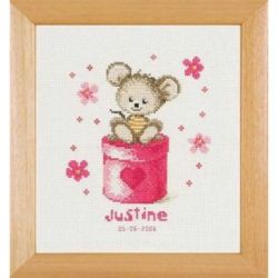 Borduurpakket Geboortetegel Justine 2002-70500 Vervaco PN-0011946