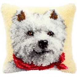 Smyrna knoopkussen hondje met strik 2560-3560 Vervaco PN-0014148