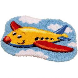 Borduurpakket Knoopvloerkleed vliegtuig 2566-37077 Vervaco PN-0014369