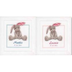 Borduurpakket Geboortetegel Schattig konijn aida Vervaco PN-0144493