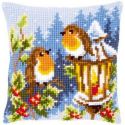 Borduurpakket Kussen Roodborstjes met lamp Vervaco PN-0145077