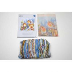 Borduurpakket Kussen Roodborstjes met lamp Vervaco PN-0145077