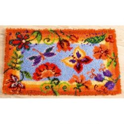 Borduurpakket Knooptapijt decorratieve bloemen Vervaco PN-0145323