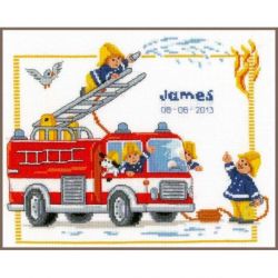 Borduurpakket Geboortetegel brandweer James Vervaco PN-0145601