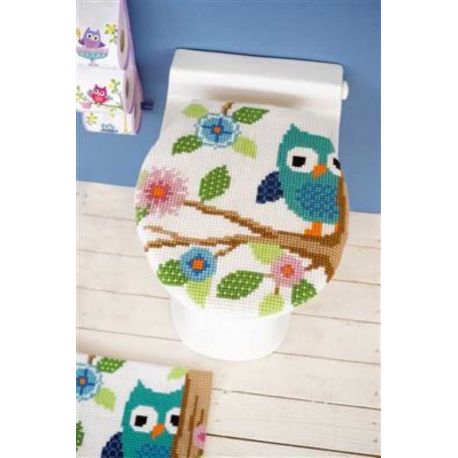 Borduurpakket WC-deksel Uil in boom Vervaco PN-0150626