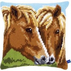 Borduurpakket Kussen Bruine paarden Vervaco PN-0150680
