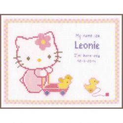Borduurpakket Geboortetegel Hello Kitty met eendjes Vervaco PN-0150850