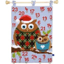 Borduurpakket Adventskalender Kerstuilen Vervaco PN-0154733