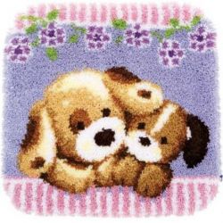 Smyrna Knoopkleed knuffelende honden Vervaco PN-0155031