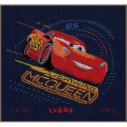 Borduurpakket Disney - Lightning McQueen met gierende banden aida Vervaco PN-0167543