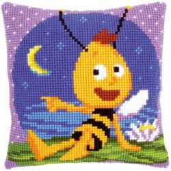 Borduurpakket kruissteekkussen Willy in de nacht Vervaco PN-0150065