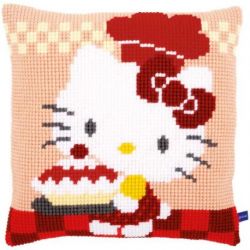 Borduurpakket kruissteekkussen Hello Kitty Ik bak taartjes I Vervaco PN-0154559