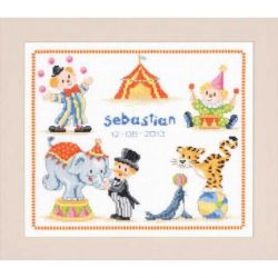 Borduurpakket geboortetegel in het circus Vervaco PN-0146275