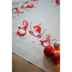 Borduurpakket dekservet kerstkabouters op skies Vervaco PN-0172852