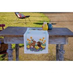 Borduurpakket pearlaida loper konijnen met kuikentjes Vervaco PN-0183468