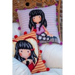 Borduurpakket kruissteekkussen Gorjuss the words Vervaco PN-0187991