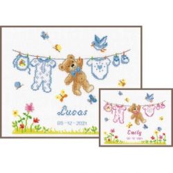 Borduurpakket geboortetegel beertje Vervaco PN-0143329